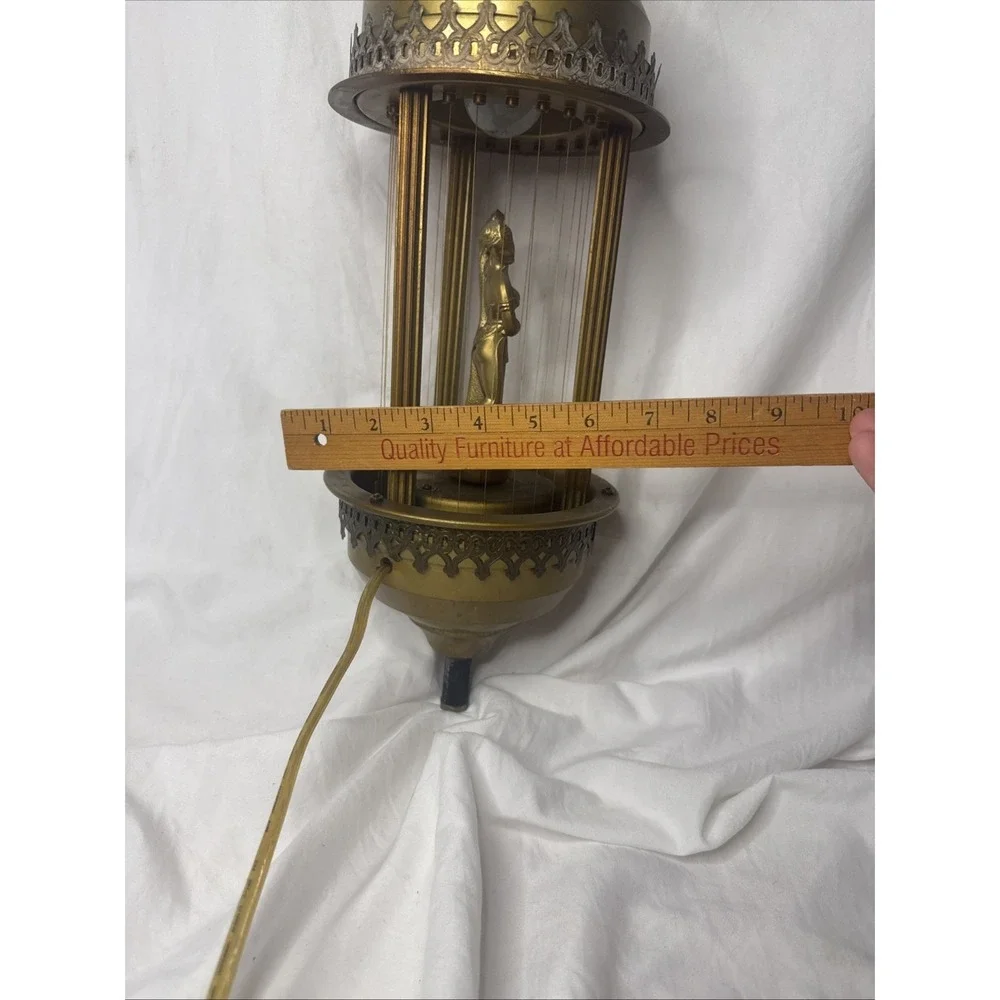 Vintage Gold Greek Goddess Hanging Oil Rain Drip Lamp Working 16